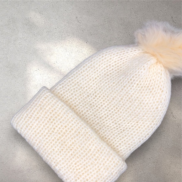 Hand-Knit Alpaca Blend Beanie with Removable Faux Fur Pom Pom Hat main image 9
